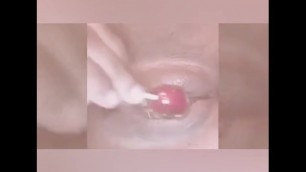 Bouncing the Pussy, Fucking it with a Lolly then Sucking it