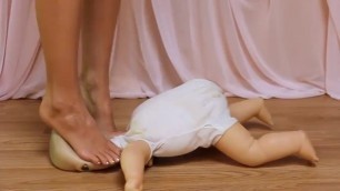 Baby Doll Trampled under Beautiful Bare Feet