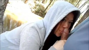 Asian Babe Sucked Strangers Cock in Park