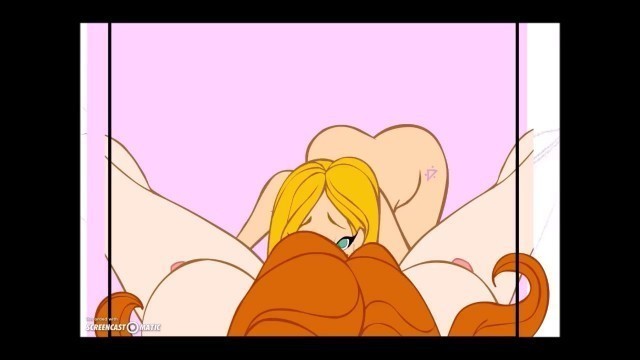 SEX REDHEAD COMPILATION - Sexy Animated Redhead gives Blowjob - Lesbian Pussy Licking - Dildo Play