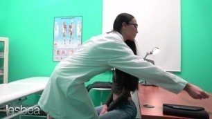 Lesbea Hot doctor Anna Rose prescribes petite teen Tera Link with lesbian pussy eating