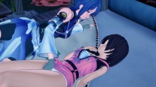 Aqua rubs Kiari's pussy before they take turns eating pussy - Kingdom Hearts Lesbian Hentai.
