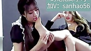 sexy chinese girl Foot fetishism lesbian in stocking
